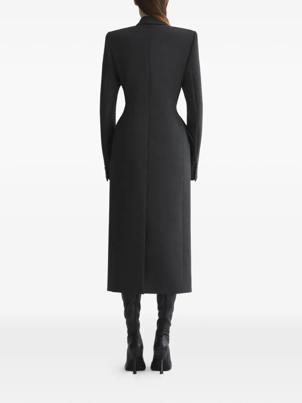 Пальто с заостренными лацканами Mugler, серый — фото 3