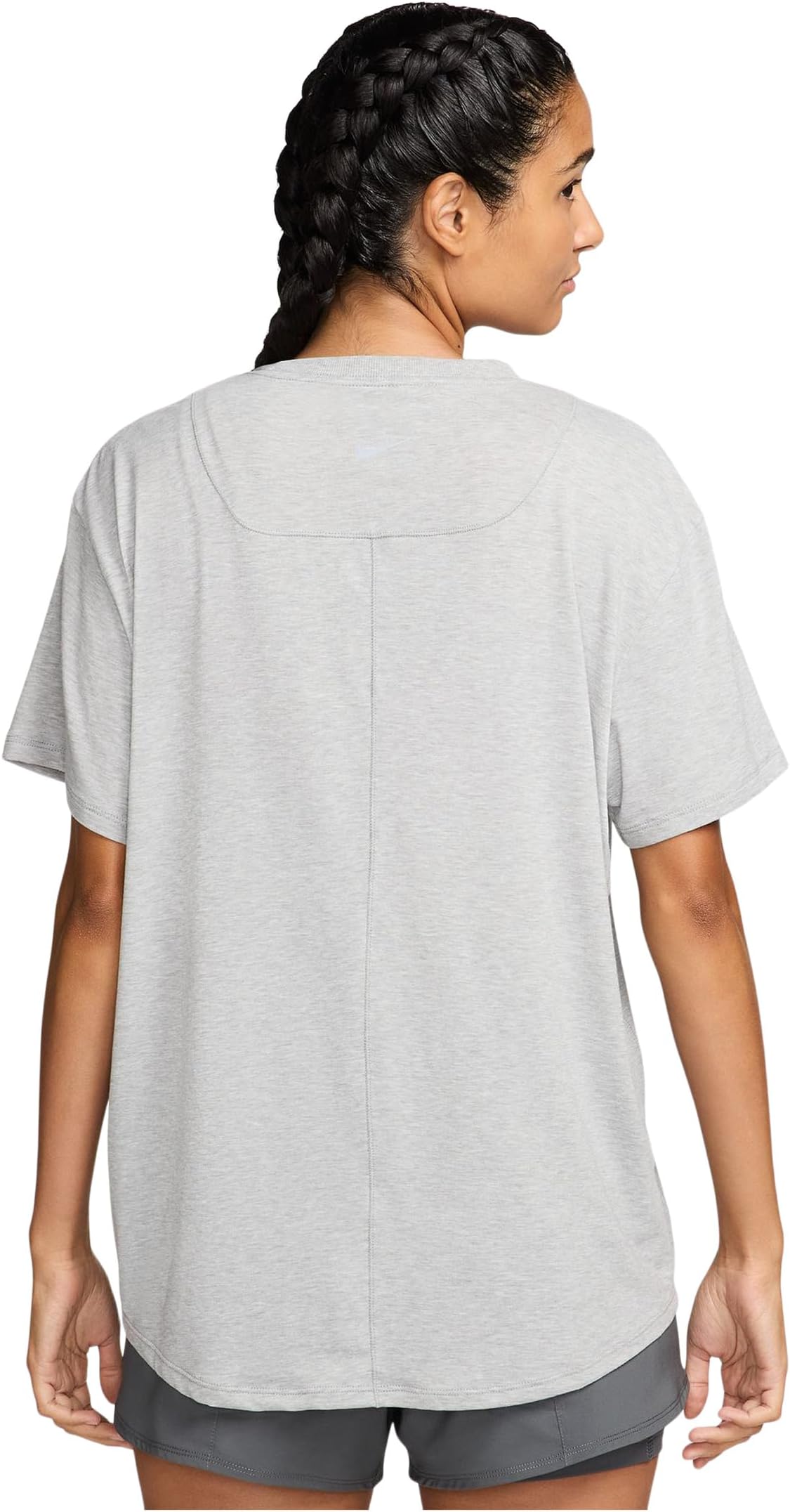 Топ Nike One Relaxed Dri-fit Short-sleeve Top, цвет Smoke Grey/Heather — фото 2