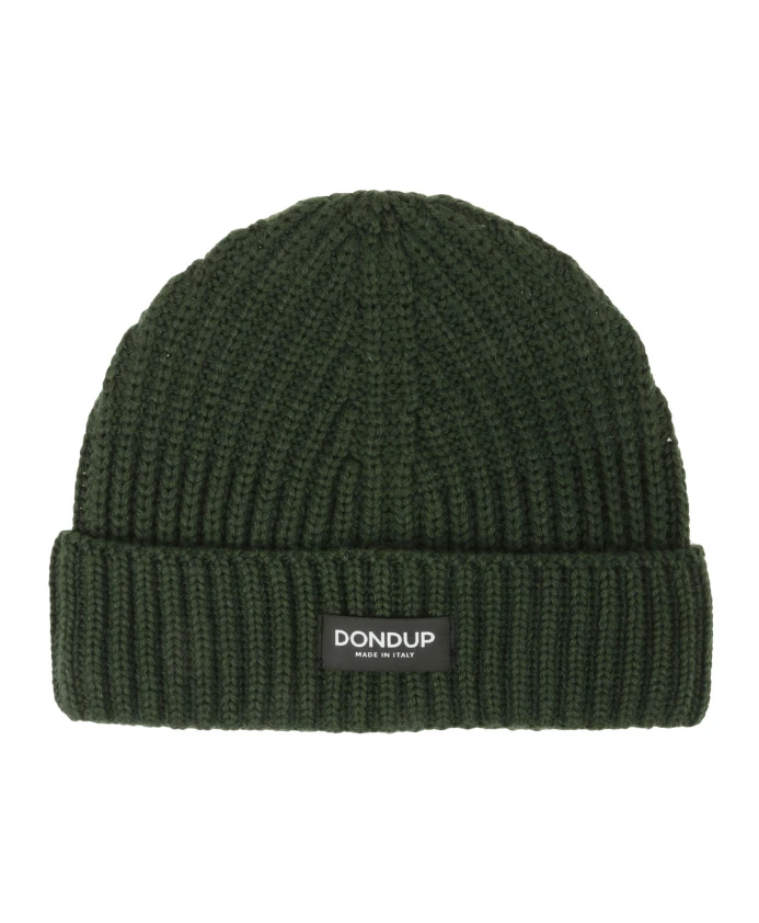 

Зеленая ребристая шерстяная шапка Dondup, зеленый