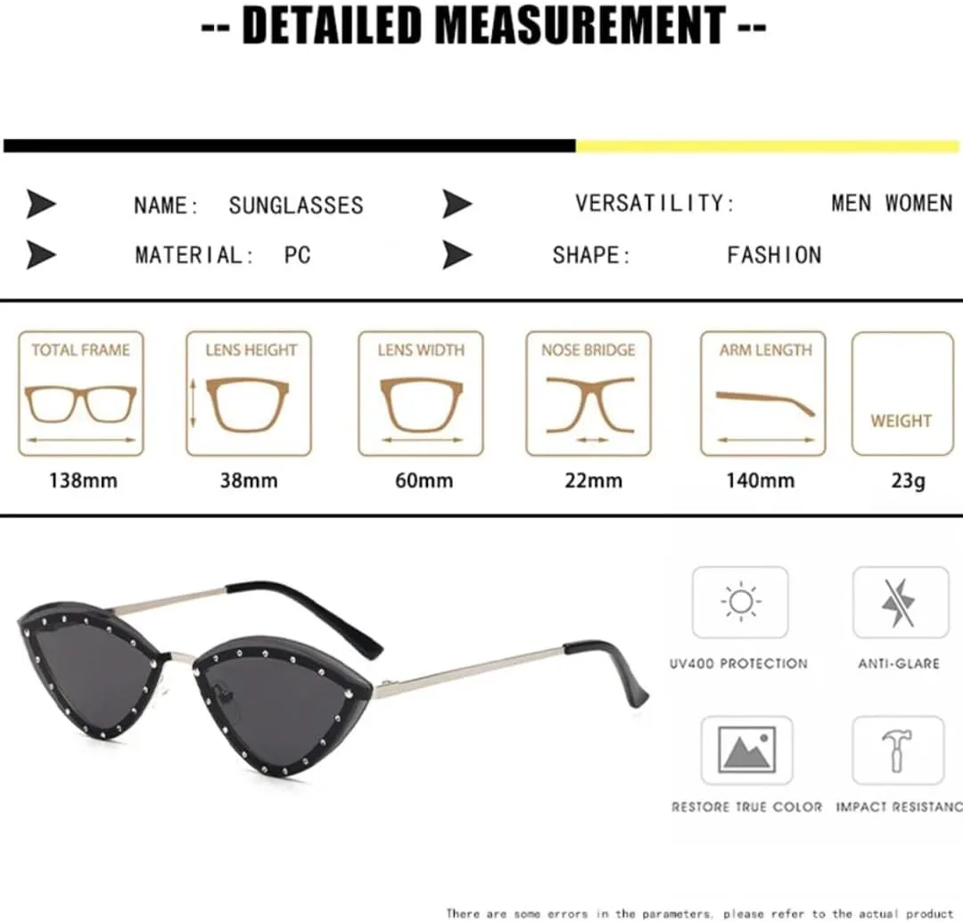 

Солнцезащитные очки с защитой UV400 | «Кошачий глаз», без оправы, зеленые | для женщин и мужчин, для занятий спортом на открытом воздухе и вождения DSVIGF, Gold Pink