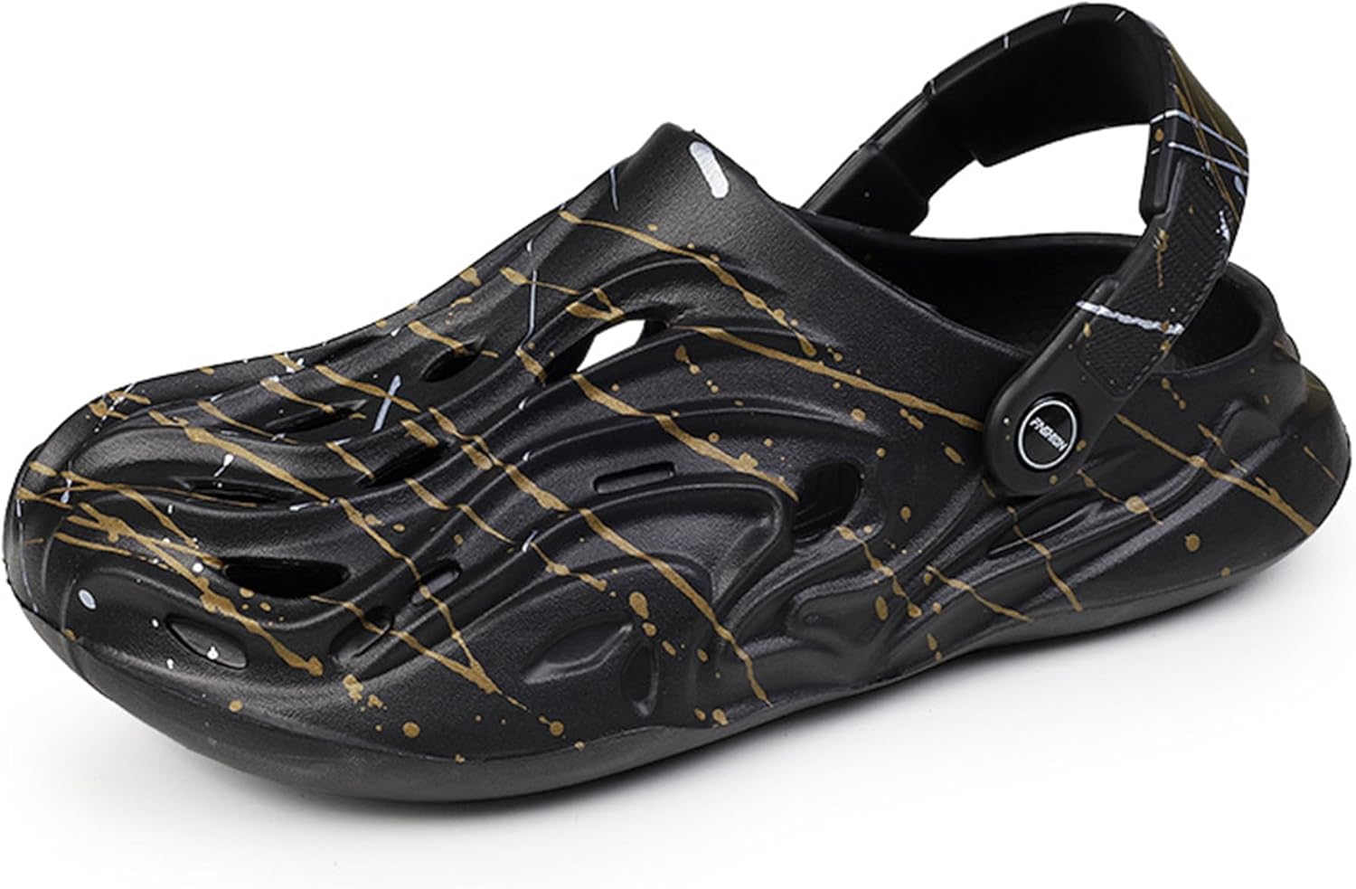 

Модные удобные сабо для мужчин, летние шлепанцы с противоскользящей подошвой, дышащие, пляжные туфли, стильные сандалии Generic, черный