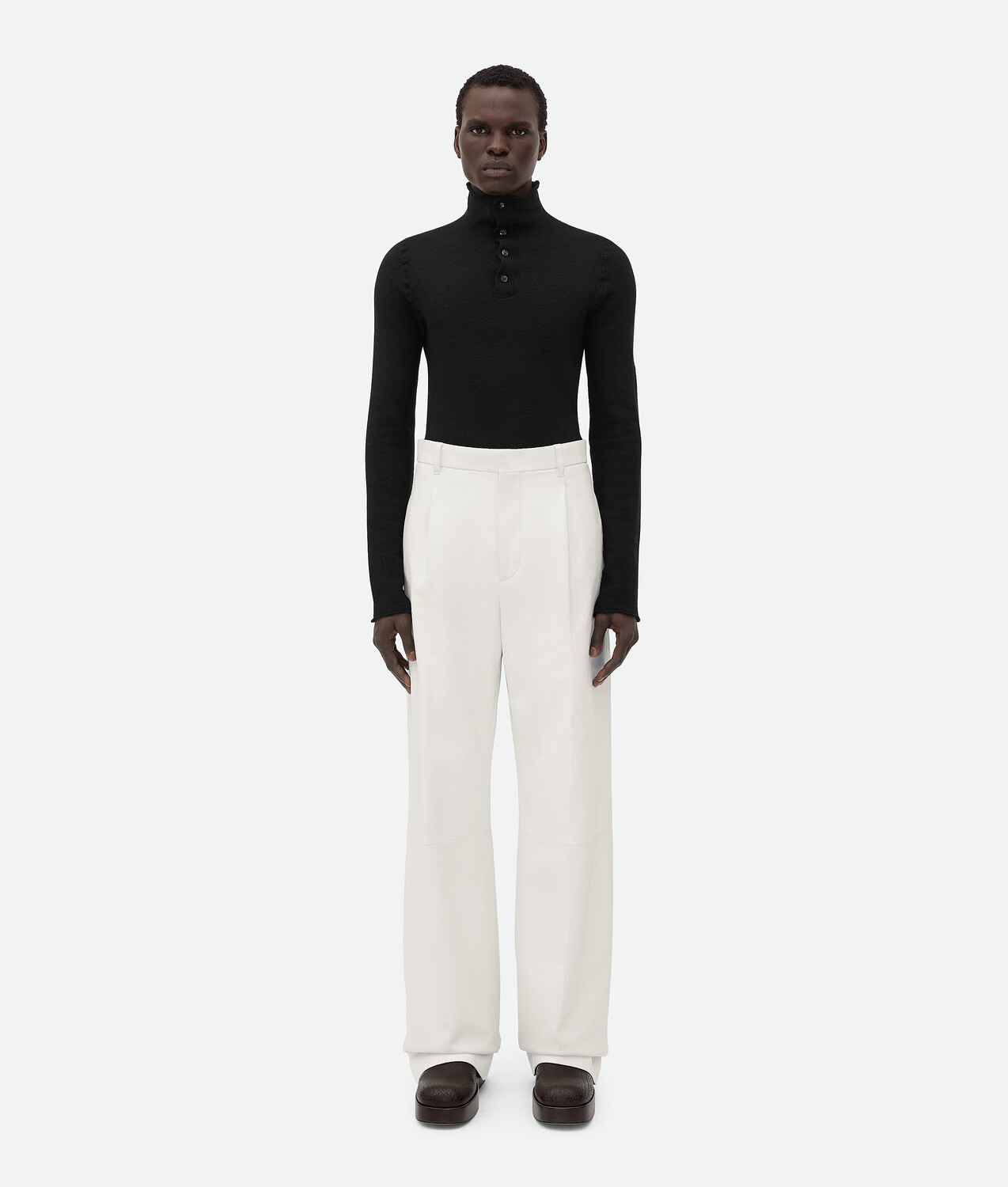 

Кожаные широкие брюки Bottega Veneta