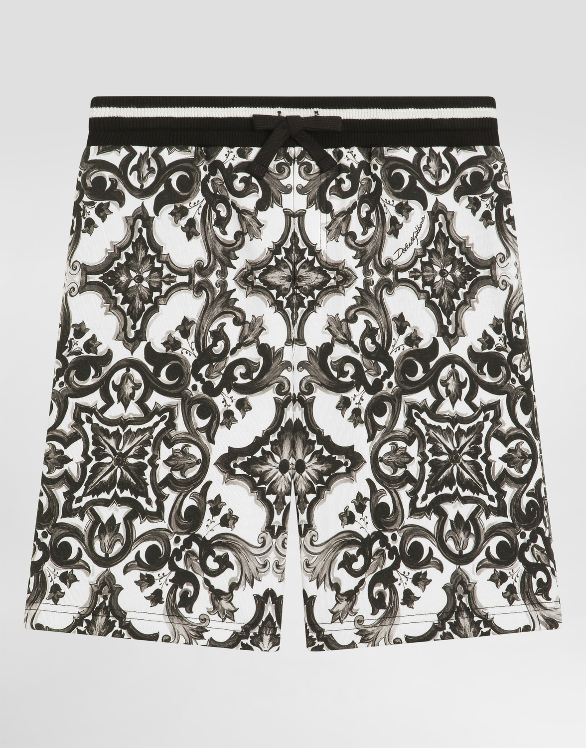 

Флисовые бермуды с принтом "Майолика" Dolce&Gabbana, мультиколор