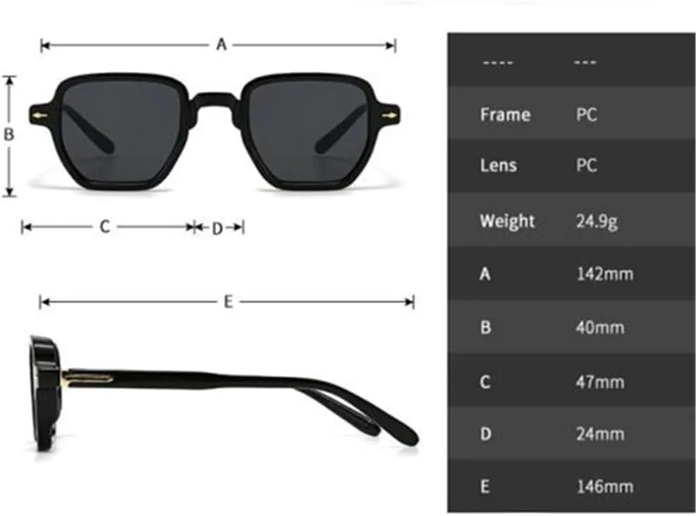 

Солнцезащитные очки с защитой UV400 для мужчин и женщин | Rivets Punk Green, большая оправа | для вождения и занятий спортом на открытом воздухе generic, Black Gray