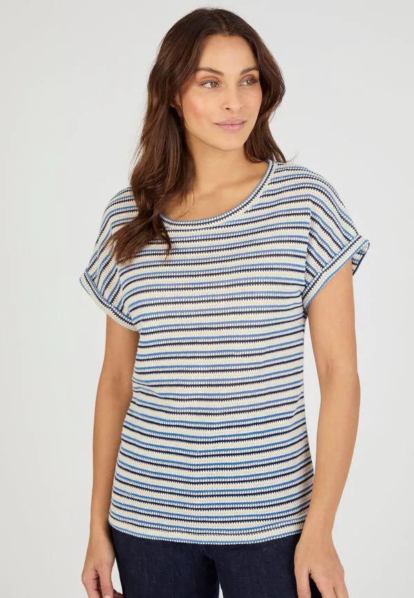 

Футболка с жаккардовым принтом в виде полосок Damart, Blue Striped, Синий, Футболка с жаккардовым принтом в виде полосок Damart, Blue Striped