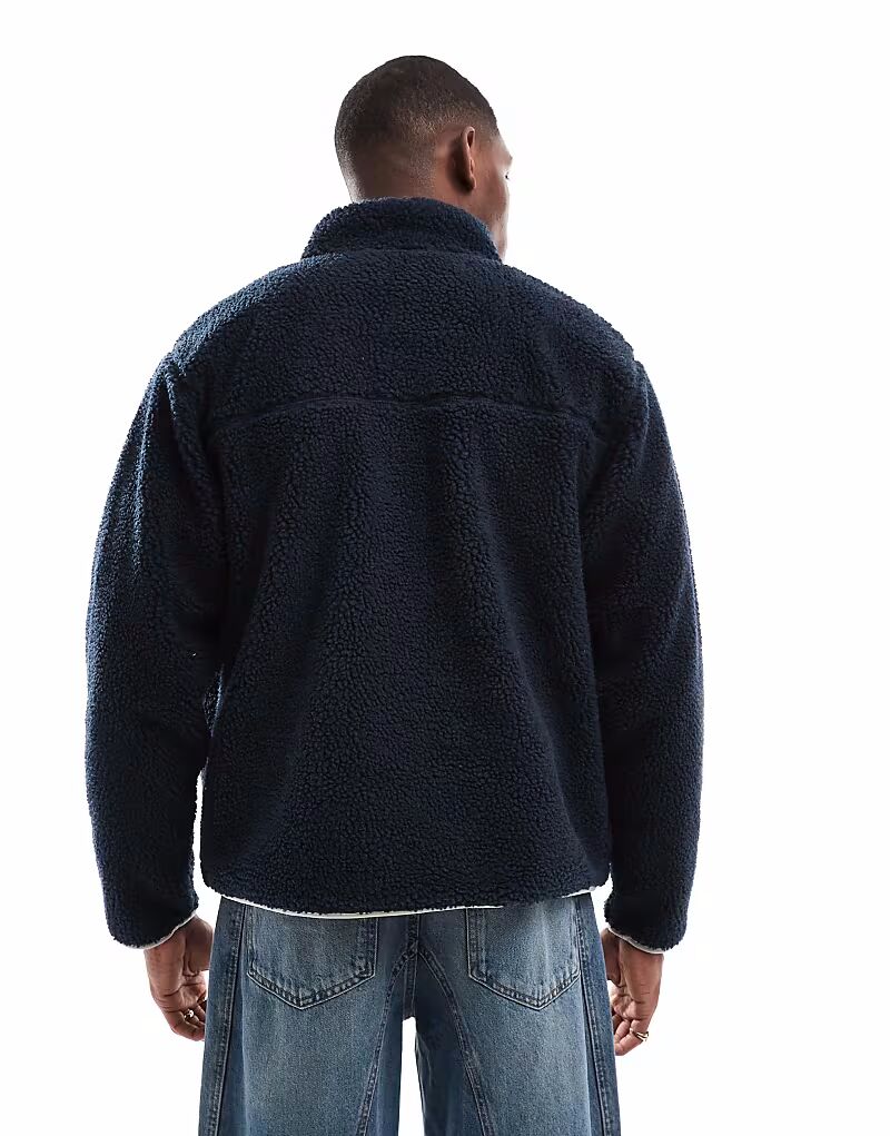 Флисовая кофта Superdry Vintage Retro с застежкой-молнией в цвете Eclipse Navy — фото 4