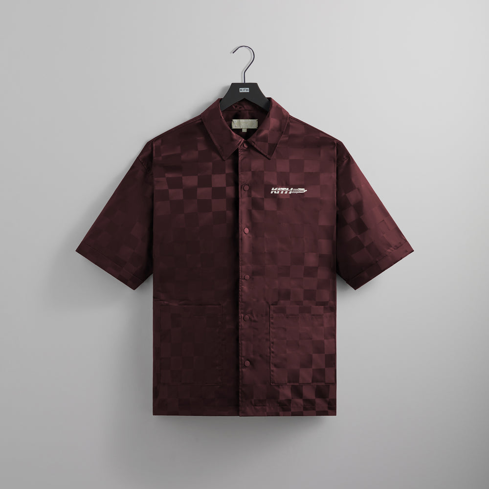 

Рубашка Kith Checkered Satin Reade Shirt, цвет Rave
