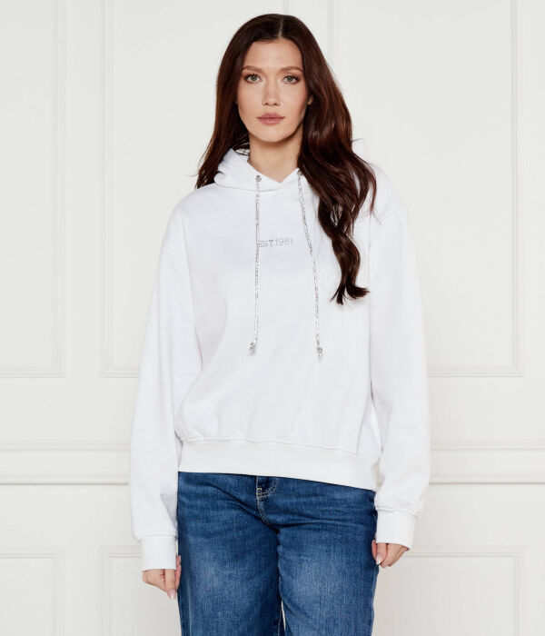 

Толстовка женская Guess Jeans с блестящей вышивкой, белый