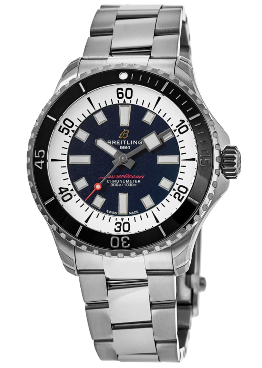 

Мужские часы Breitling Superocean Automatic 44 с синим циферблатом и стальным корпусом A17376211C1A1