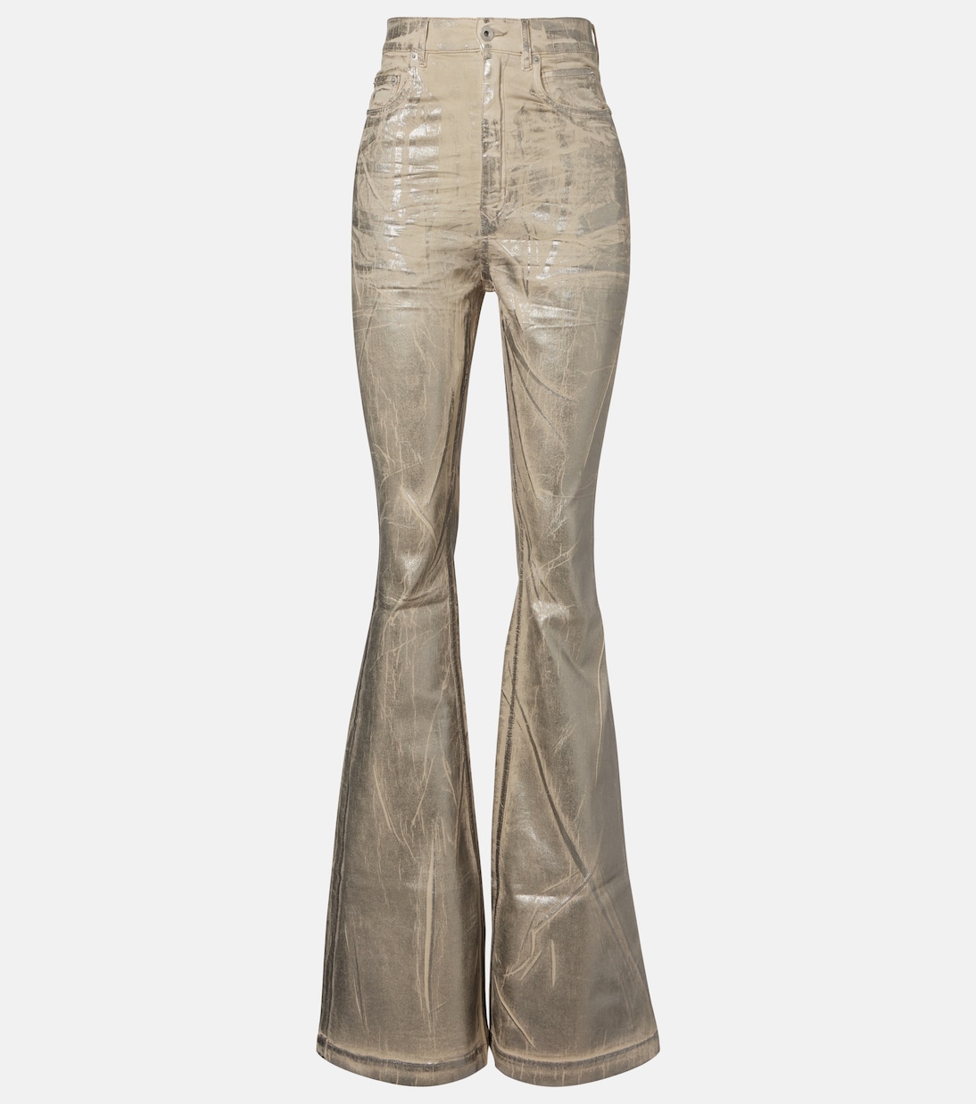 

Джинсы Bootcut с высокой посадкой и покрытием Bolan Rick Owens, Palladium