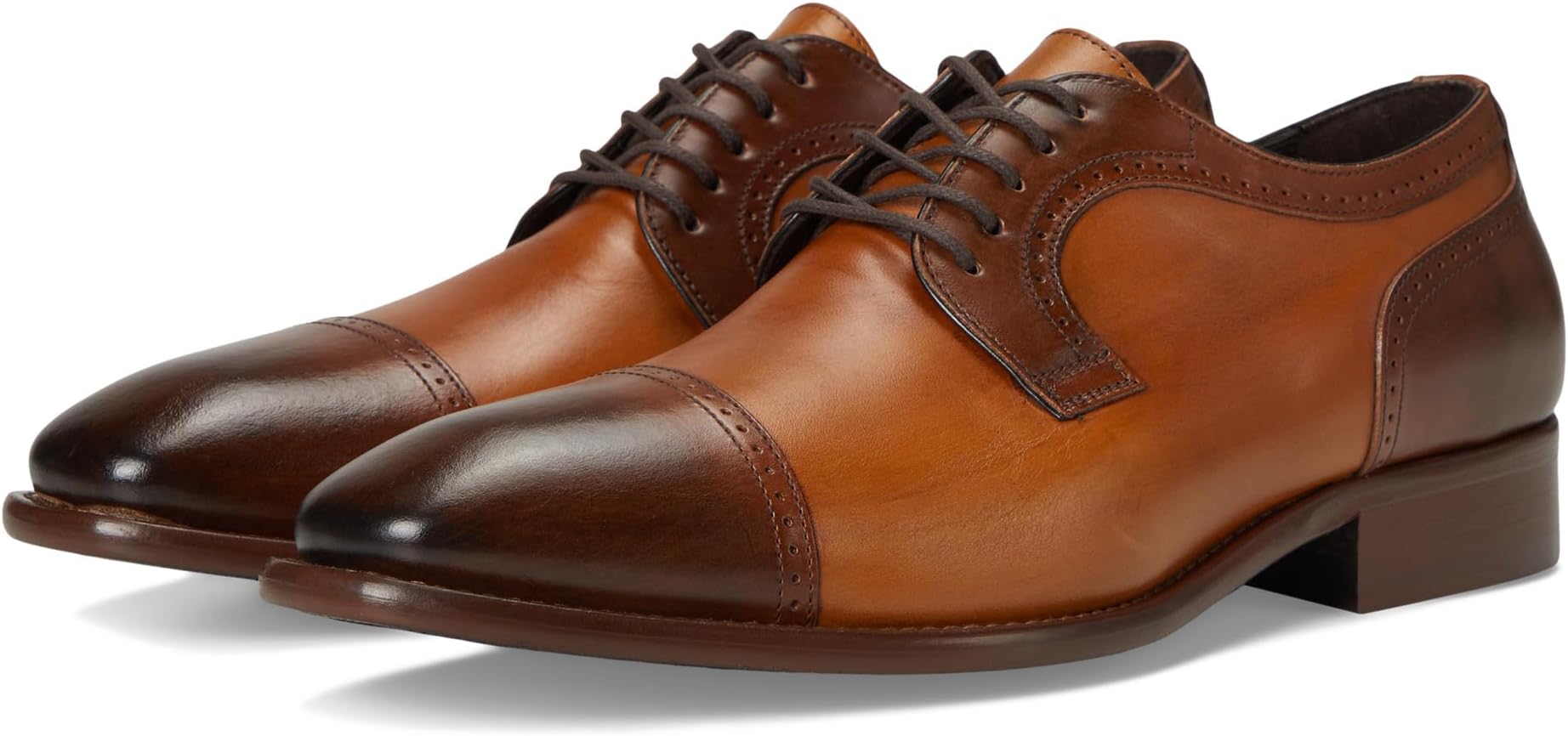 

Оксфорды Johnston & Murphy Collection Cormac Cap Toe, цвет Brown/Tan Italian Calfskin