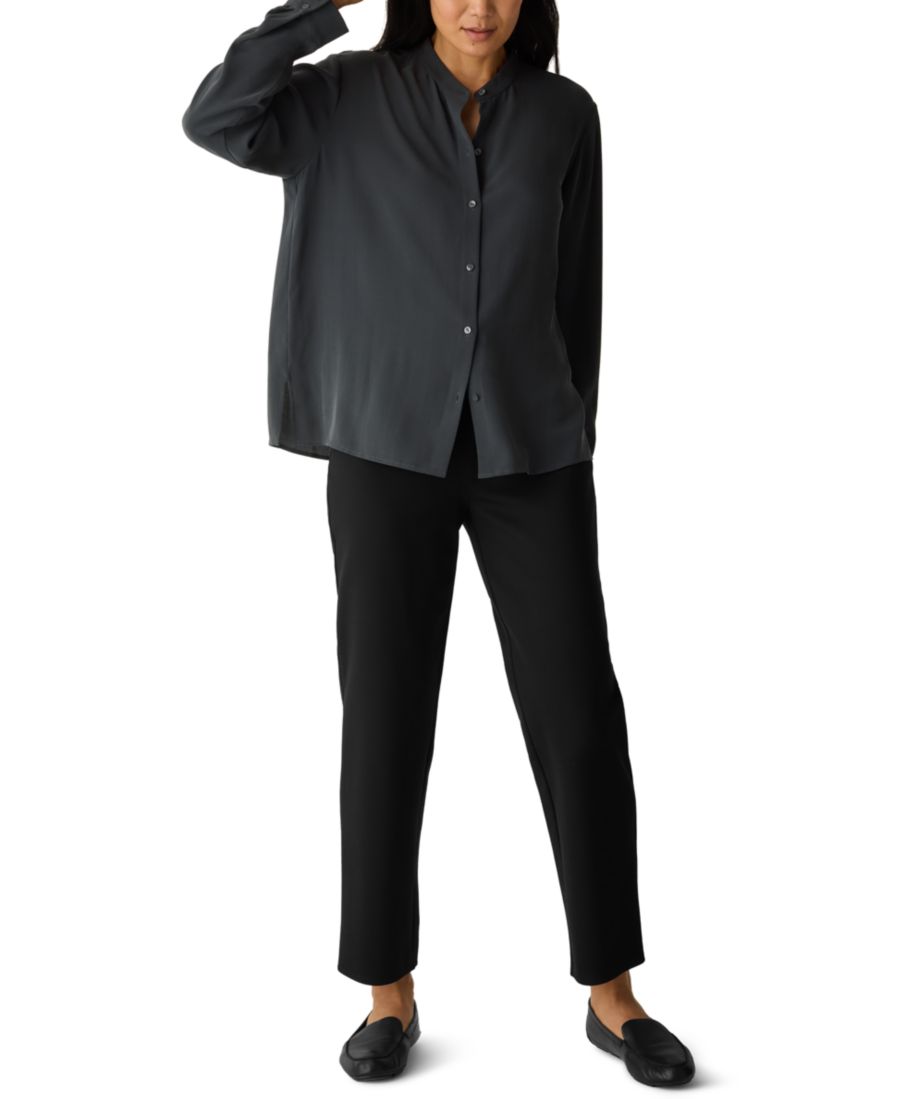 

Женские прямые брюки до щиколотки, стандартного и большого размера Eileen Fisher, Black