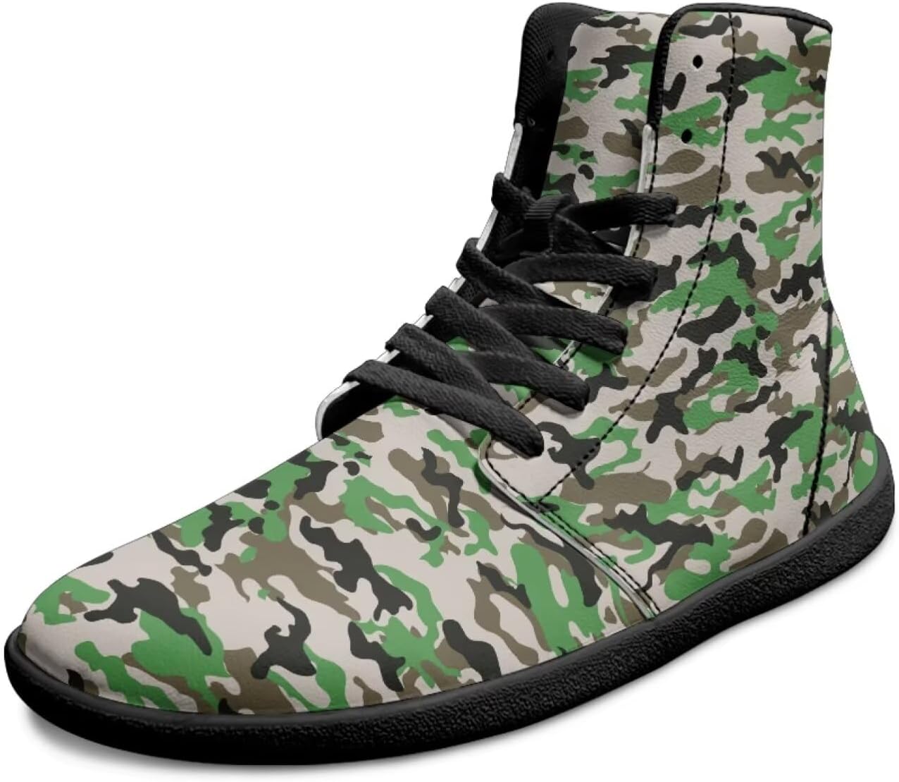 

Мужские высокие кроссовки Barefoot с широкой коробкой для пальцев, подошвой с нулевым уклоном, противоскользящие, для походов и бега, ботинки до щиколотки Xixirimido, зеленый