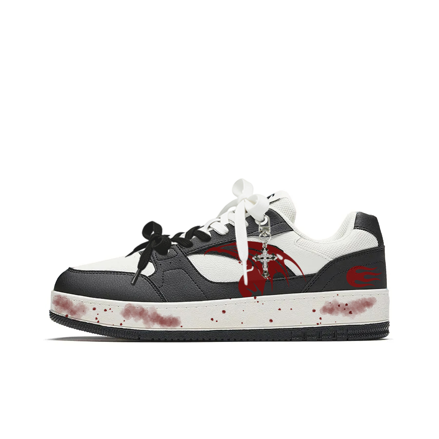 

ANTA Original 2 Cushioning, Wear Resistant Low top Skateboard Shoes Unisex Black White