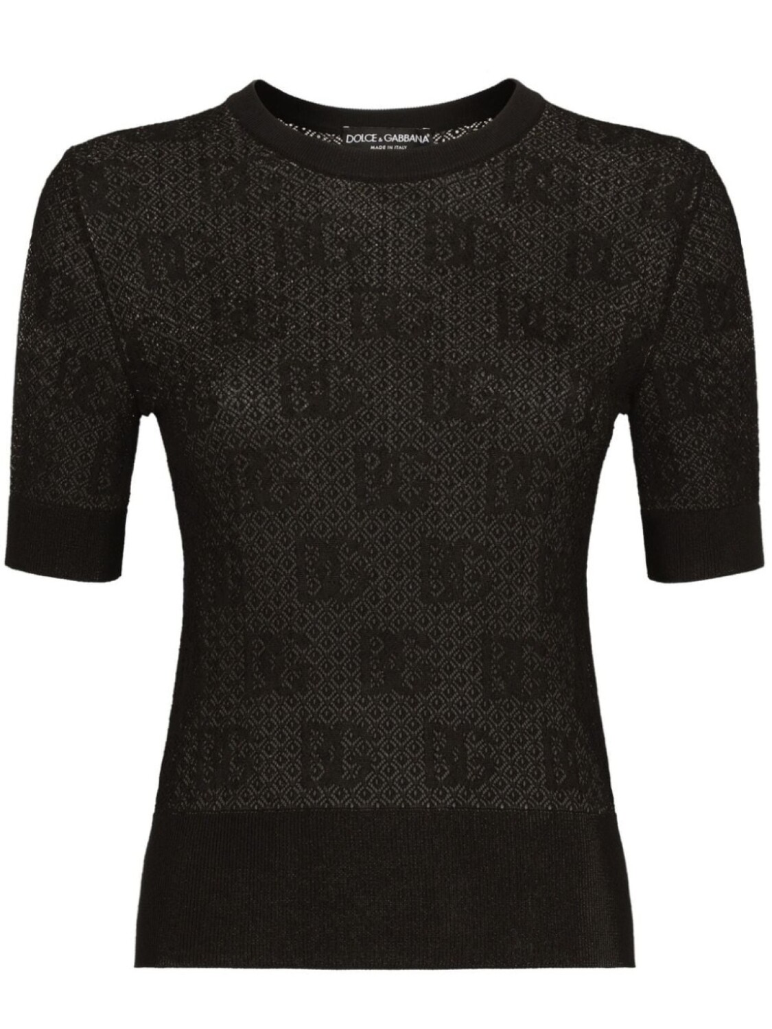 

Dolce & Gabbana жаккардовый топ с круглым вырезом, черный