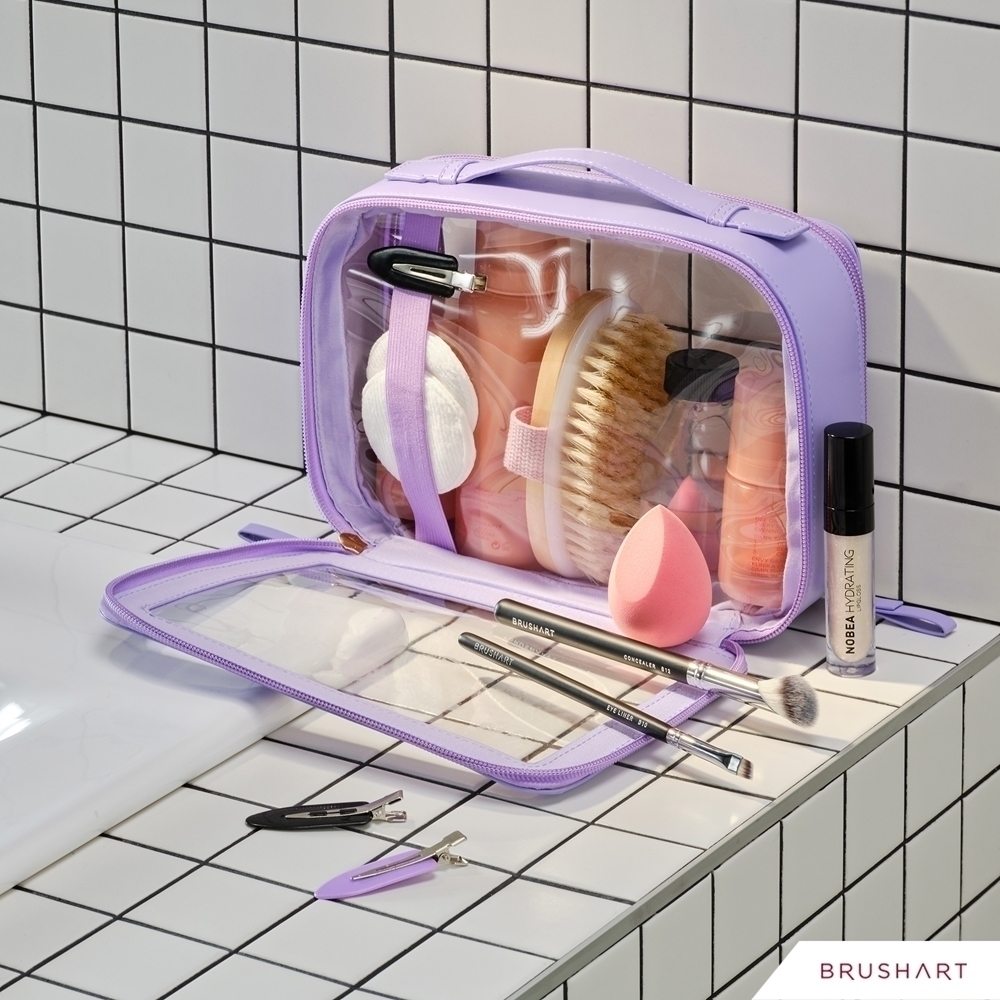 Аксессуары прозрачный футляр для косметики Brushart, lilac — фото 2