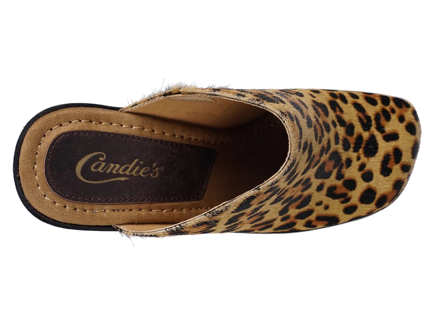 Сабо Candie's Nichola Wedge Clog, Tan/Black Leopard Print Calf Hair — фото 4