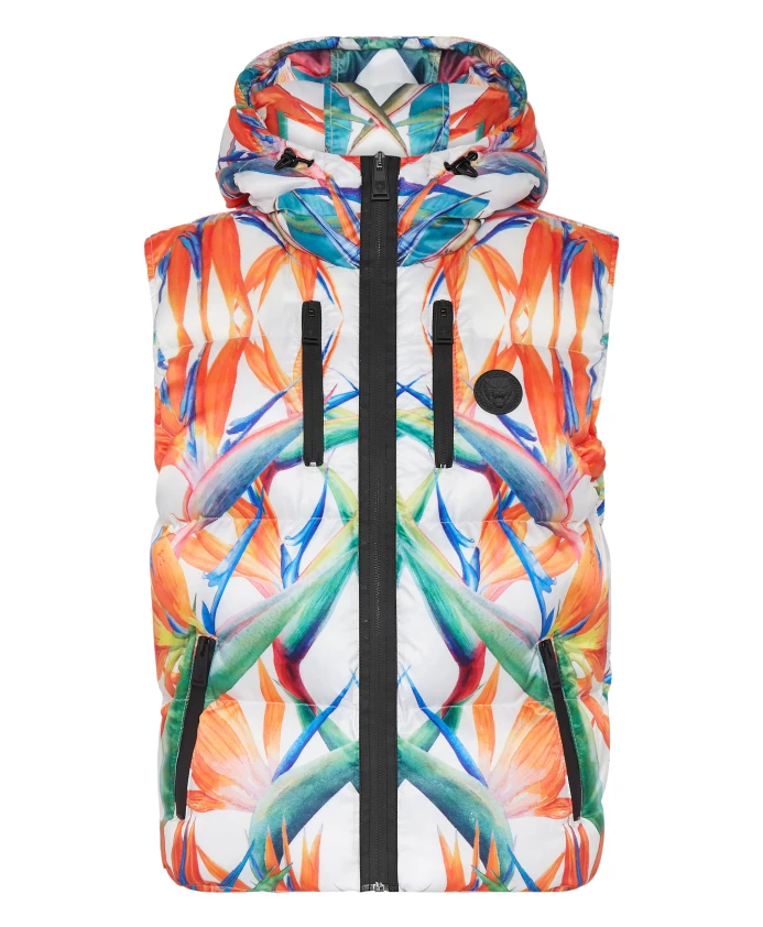 

Длинный жилет с цветами Plein Sport, мультиколор