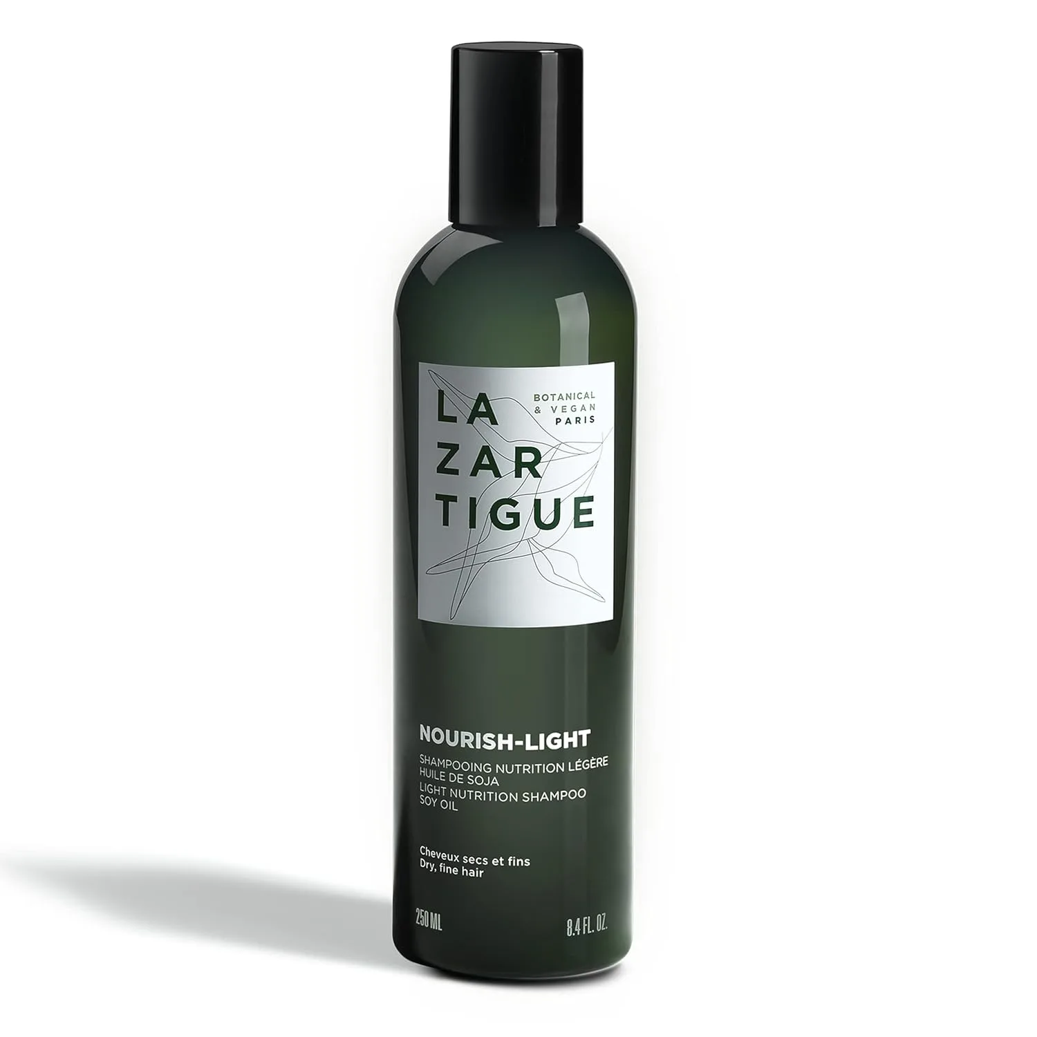 Легкий питательный шампунь Lazartigue Nourish, обогащенный соевым маслом, для сухих и тонких волос, веганский, без сульфатов и силиконов, 240 мл.