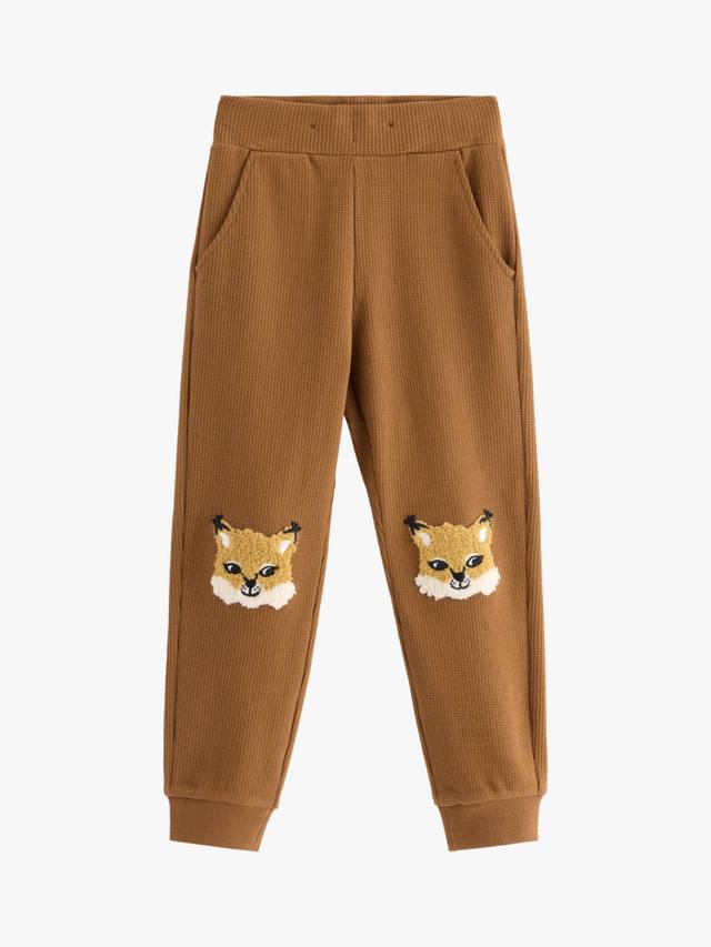 

Детские джоггеры с аппликацией на коленях из хлопковой смеси Lindex, Light Dusty Brown