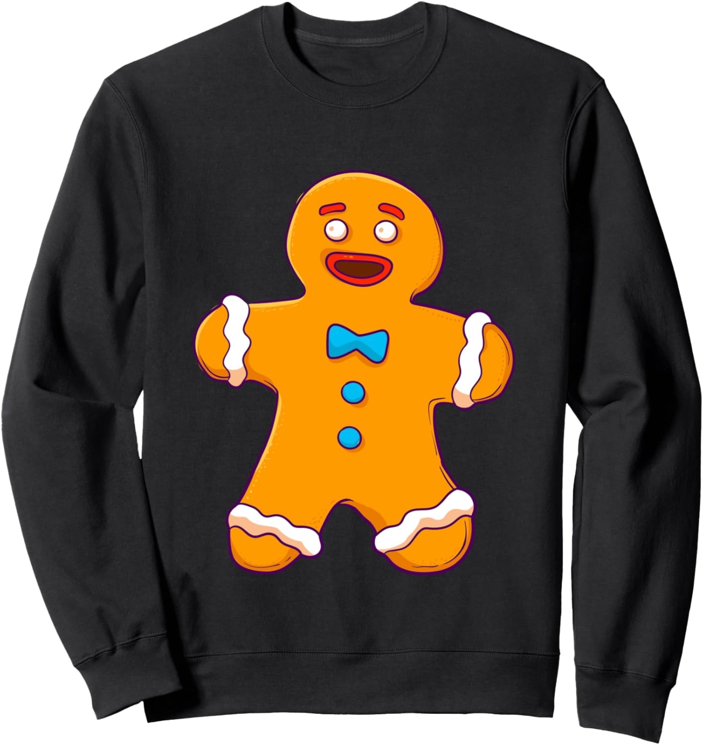 

Толстовка с изображением пряничного человечка и праздничного печенья, черная Christmas Time Gift Store