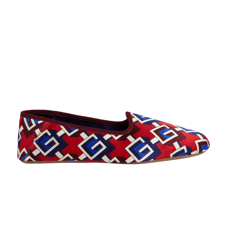 

Кроссовки Gucci Slipper 'Geometric G Print - Red Satin Voyage', красный