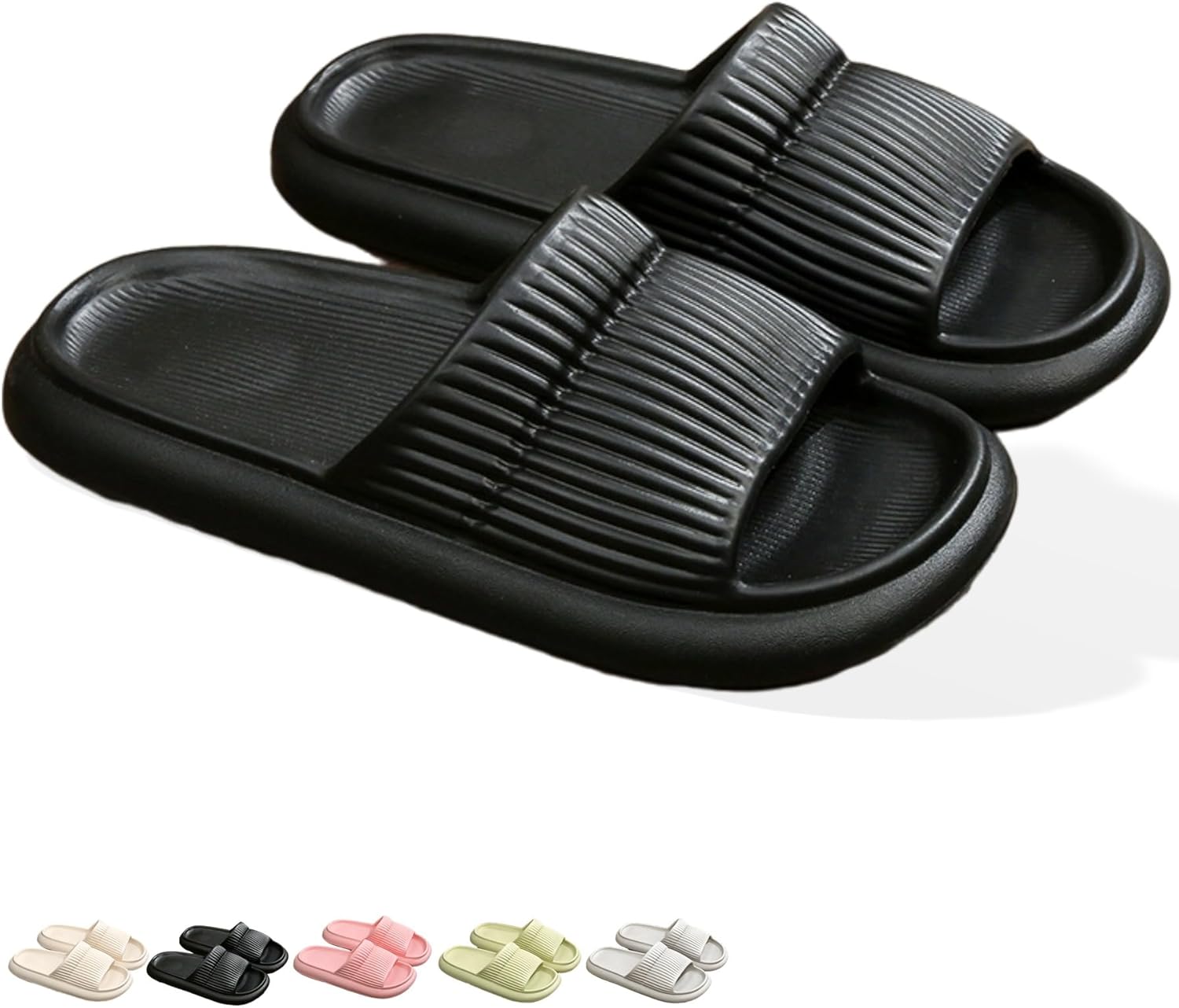 

Тапочки Cloud Slides для женщин и мужчин. Мягкие, удобные, расслабляющие тапочки Cloud Slips с нескользящей толстой подошвой. Легко чистятся, подходят для душа, летнего плавания, пляжа, дома и на улице Iwhgrmp, черный