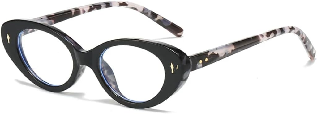 

Модные женские солнцезащитные очки «кошачий глаз» в стиле ретро с заклепками, мужские солнцезащитные очки с градиентом, защита от УФ-излучения UV400 HHZZYVY, Black Pattern Clear