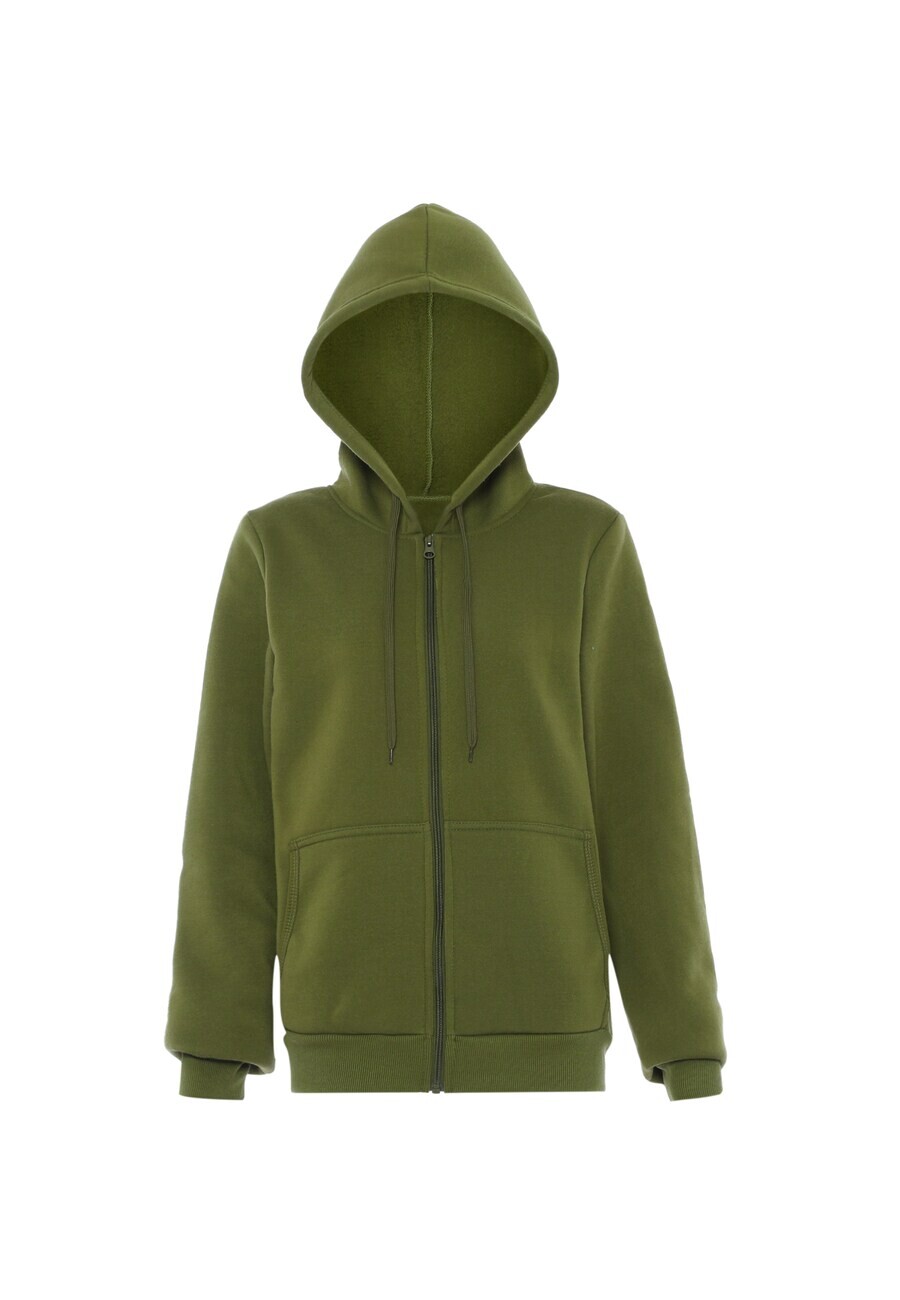 

Толстовка с капюшоном на молнии BLONDA Zip-Up Hoodie, темно-зеленый