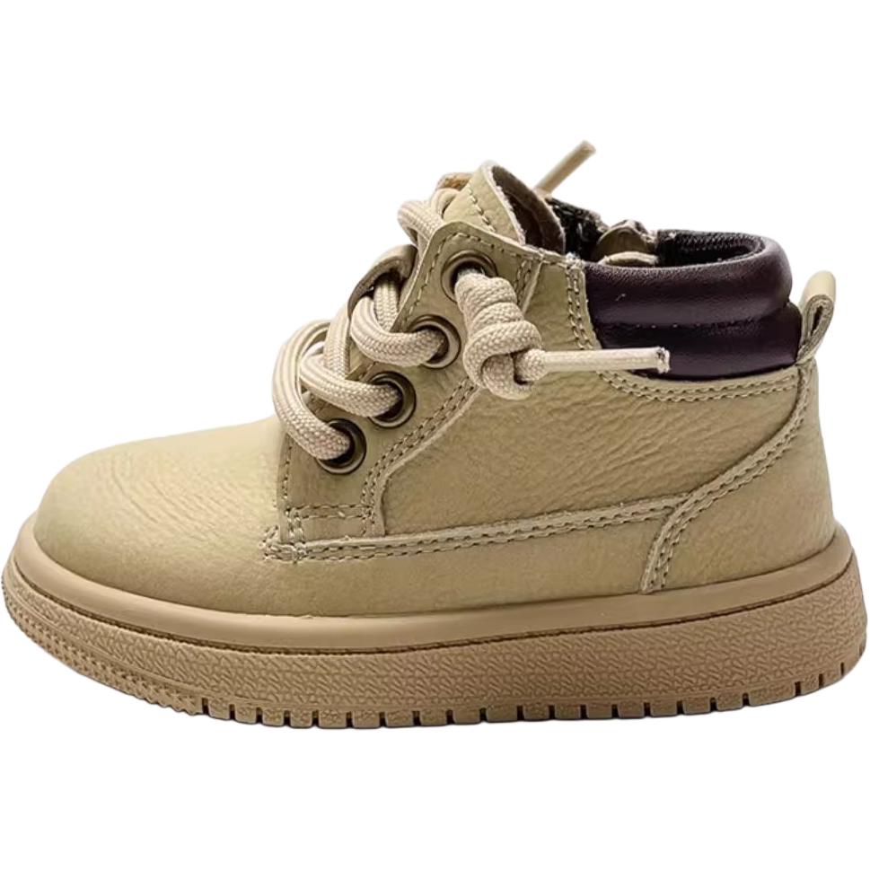 

Скользостойкие износостойкие высокие детские повседневные ботинки для детей 3-7 лет QINUOSHU, бежевый