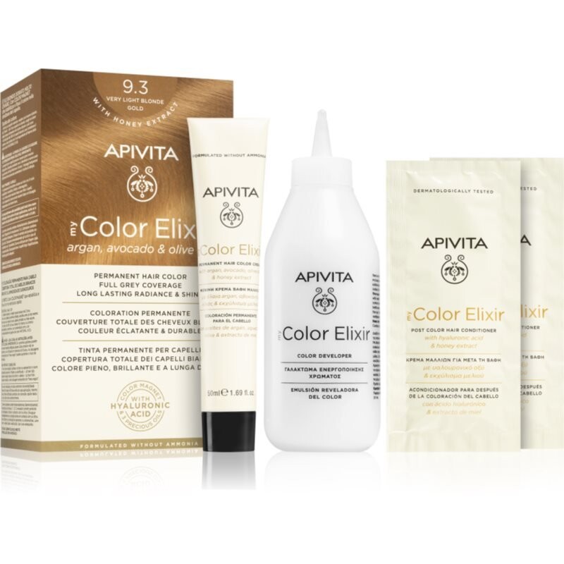 

Краска для волос без аммиака Apivita My Color Elixir оттенок 9.3 Very Light Blonde Gold Inna Marka