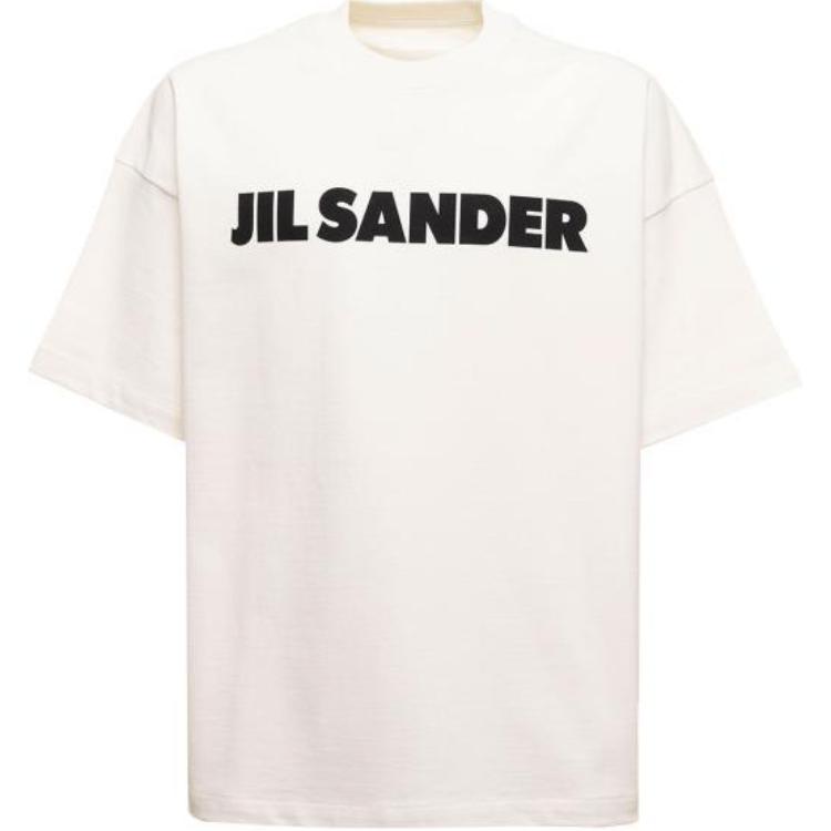 

Футболка с принтом логотипа JIL SANDER, белая