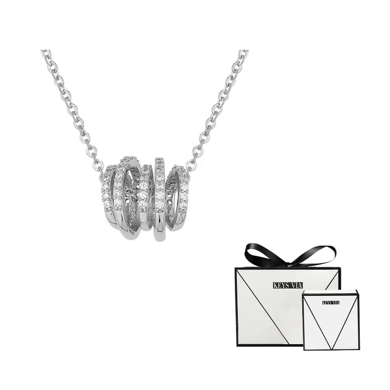 

Рекомендуемое колье с кулоном на ключицу из сплава с искусственным цирконом для женщин KEYS VIA, серебро