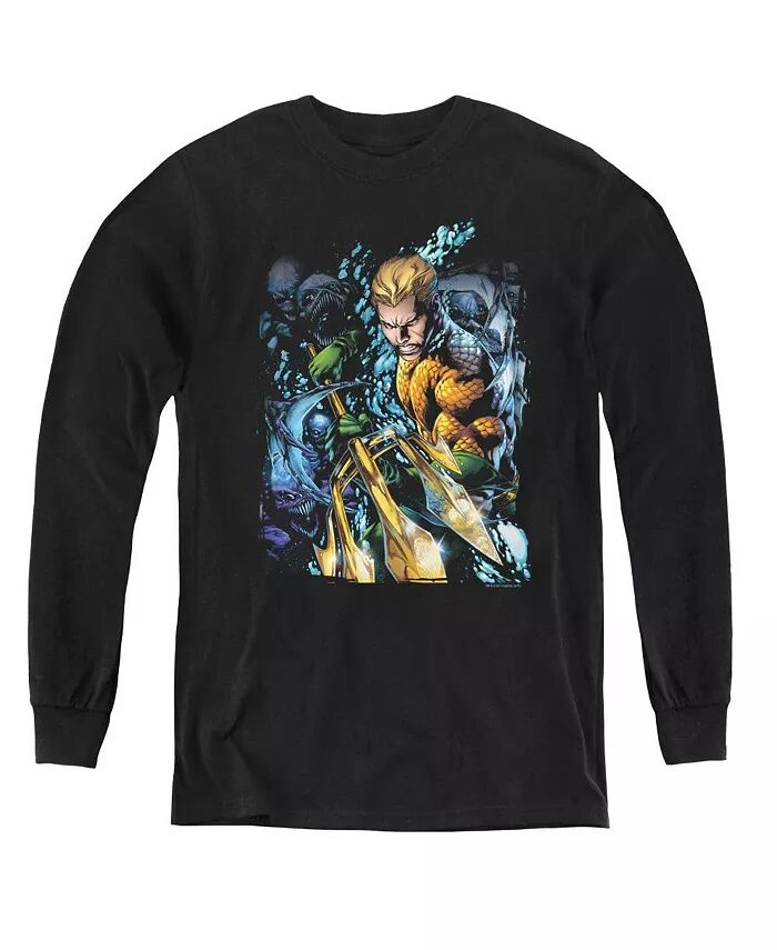

Свитшот с длинным рукавом Boys of America Youth Aquaman 1 Justice League, черный