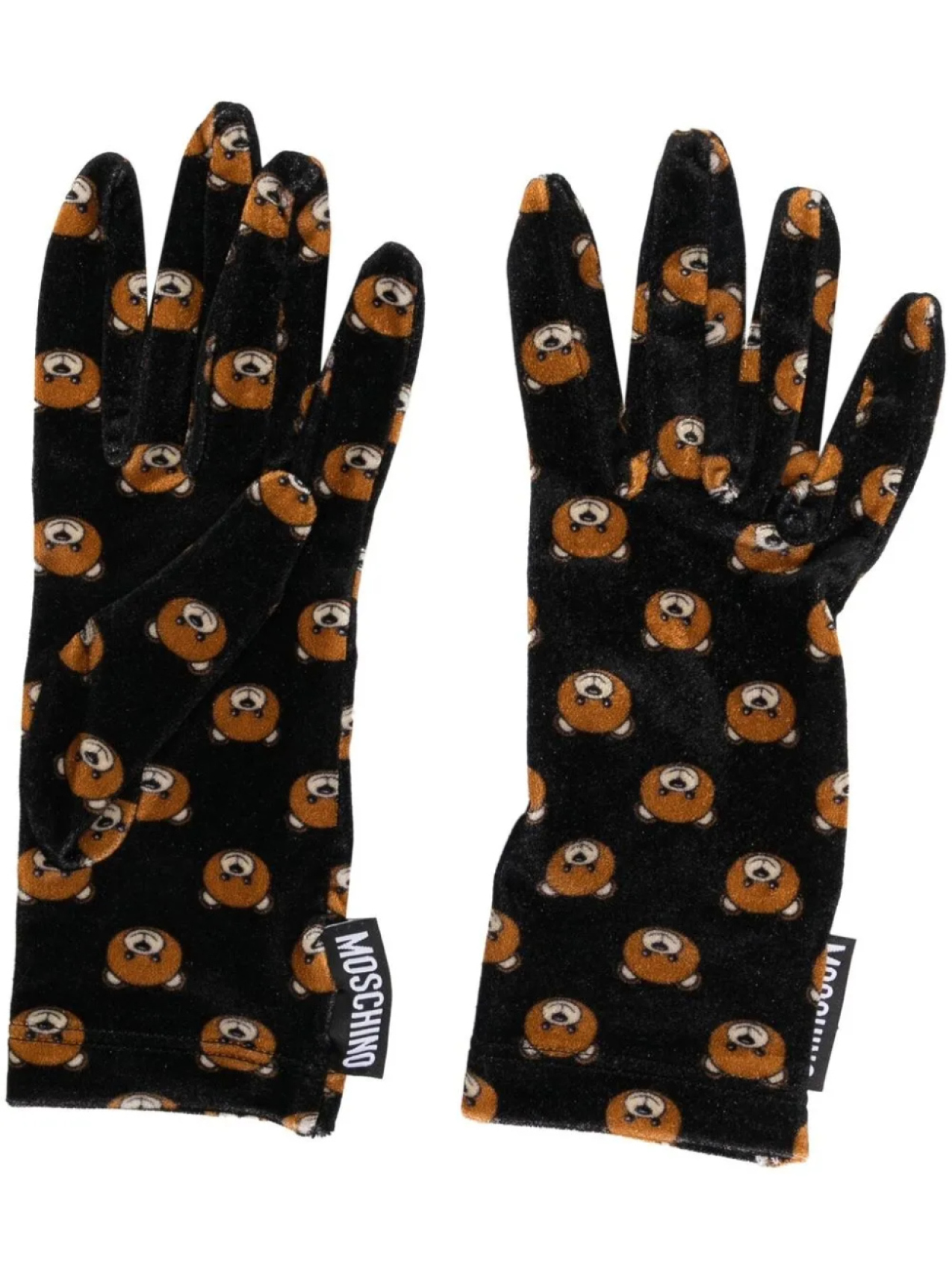 

Moschino бархатные перчатки Teddy Bear, черный