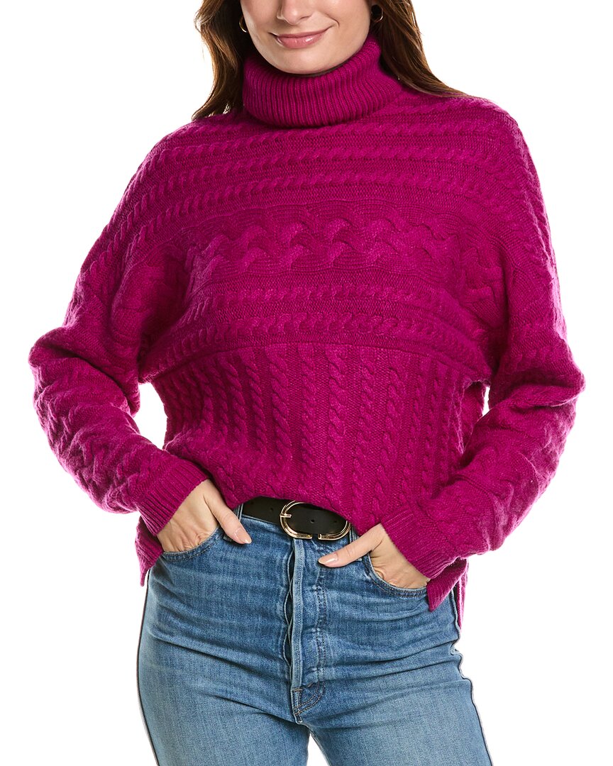 

Водолазка Forte Cashmere Luxe Cable из смеси шерсти и кашемира, фиолетовый