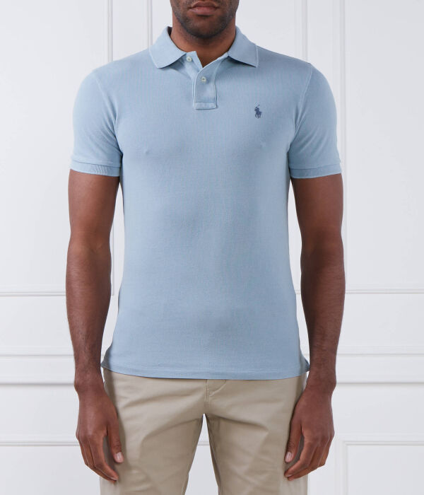 

Рубашка-поло сетчатая Polo Ralph Lauren Slim Fit, синий