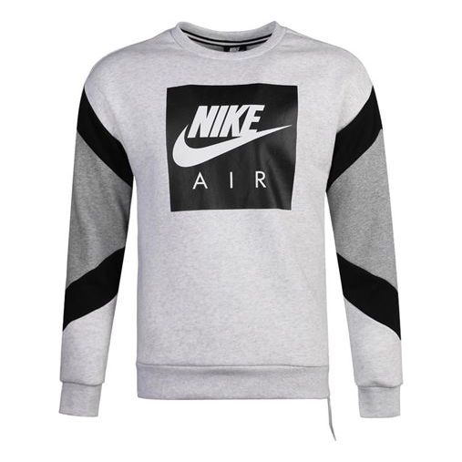 

Толстовка Nike Air Crew Flc Round Neck Colorblock Pullover light grey, серый