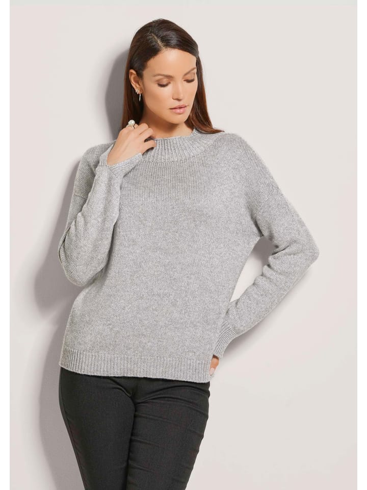 

MADELEINE Короткий свитер со стоячим воротником, цвет серый/серебристый/меланж