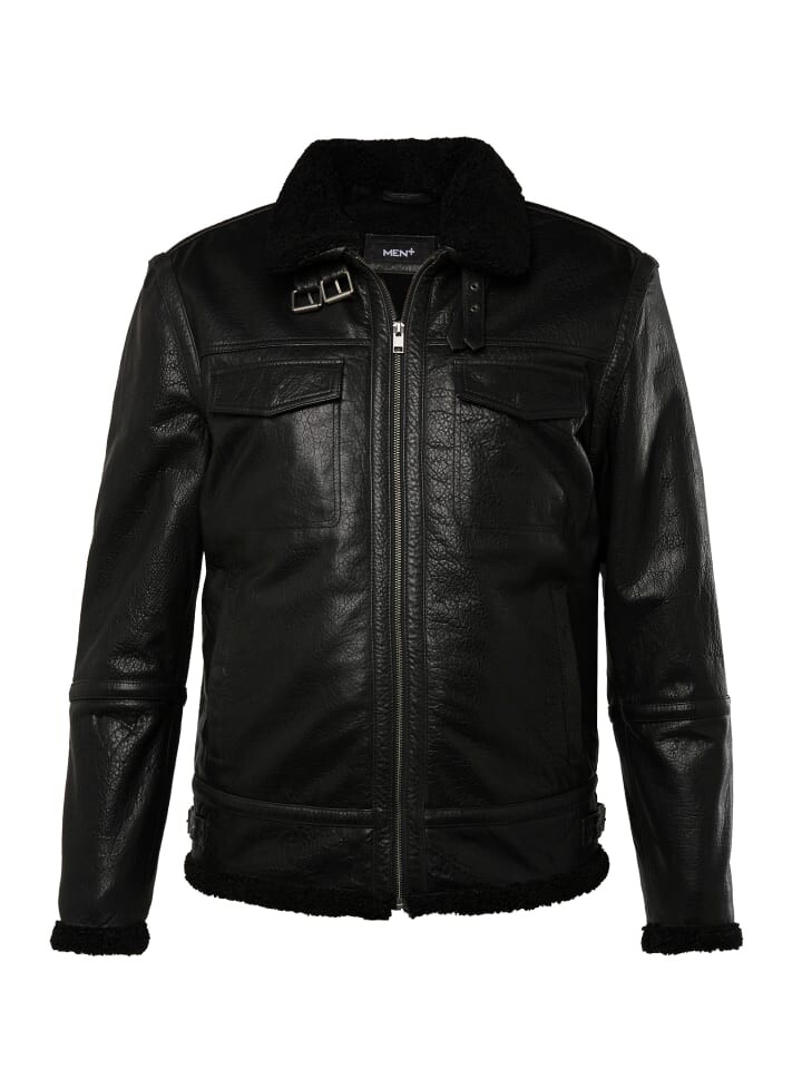 

Кожаная куртка Men Plus, черный