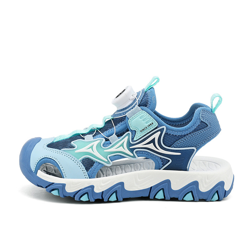 

Детские сандалии с низким верхом, устойчивые к истиранию, с тихим ходом и амортизаторами. Yi Jiabao, синий