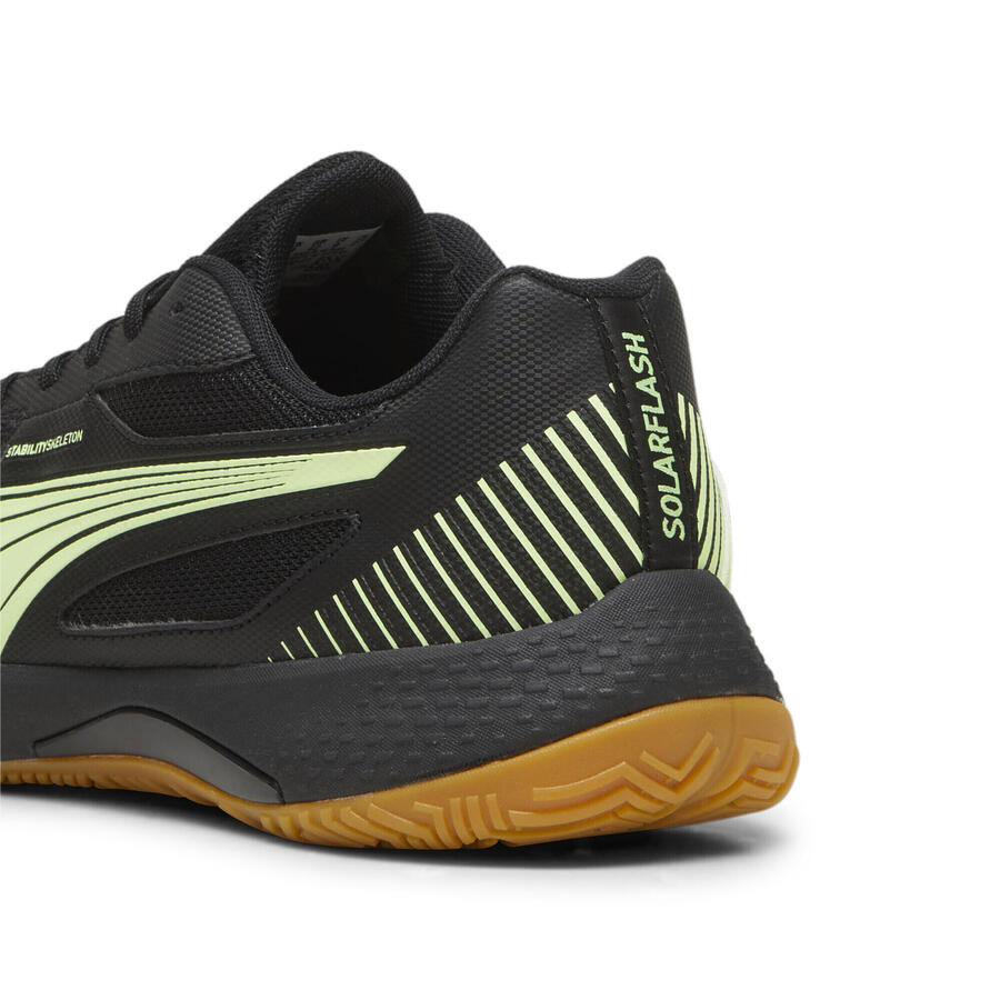 Кроссовки для занятий спортом в помещении Solarflash III для взрослых PUMA Black Fizzy Apple Yellow — фото 2
