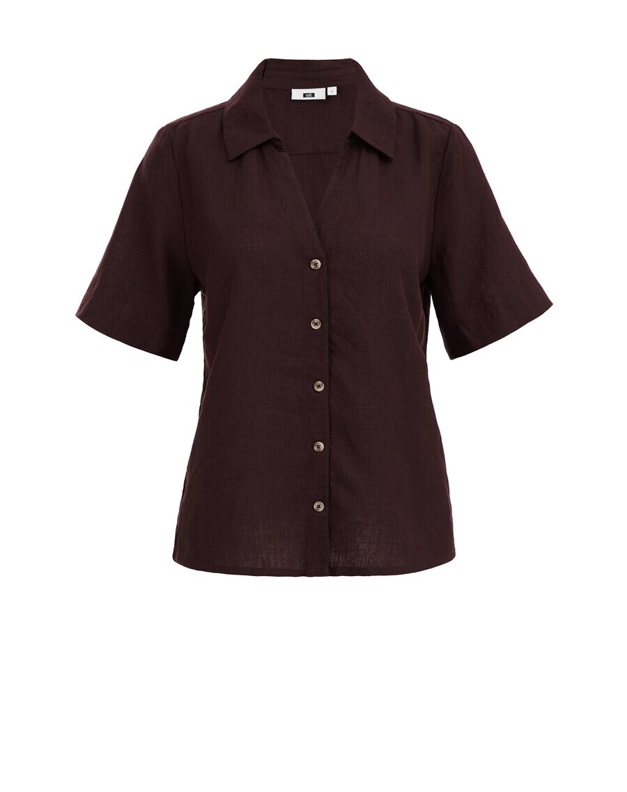 

Блузка с коротким рукавом WE Fashion Blouse, темно-коричневый