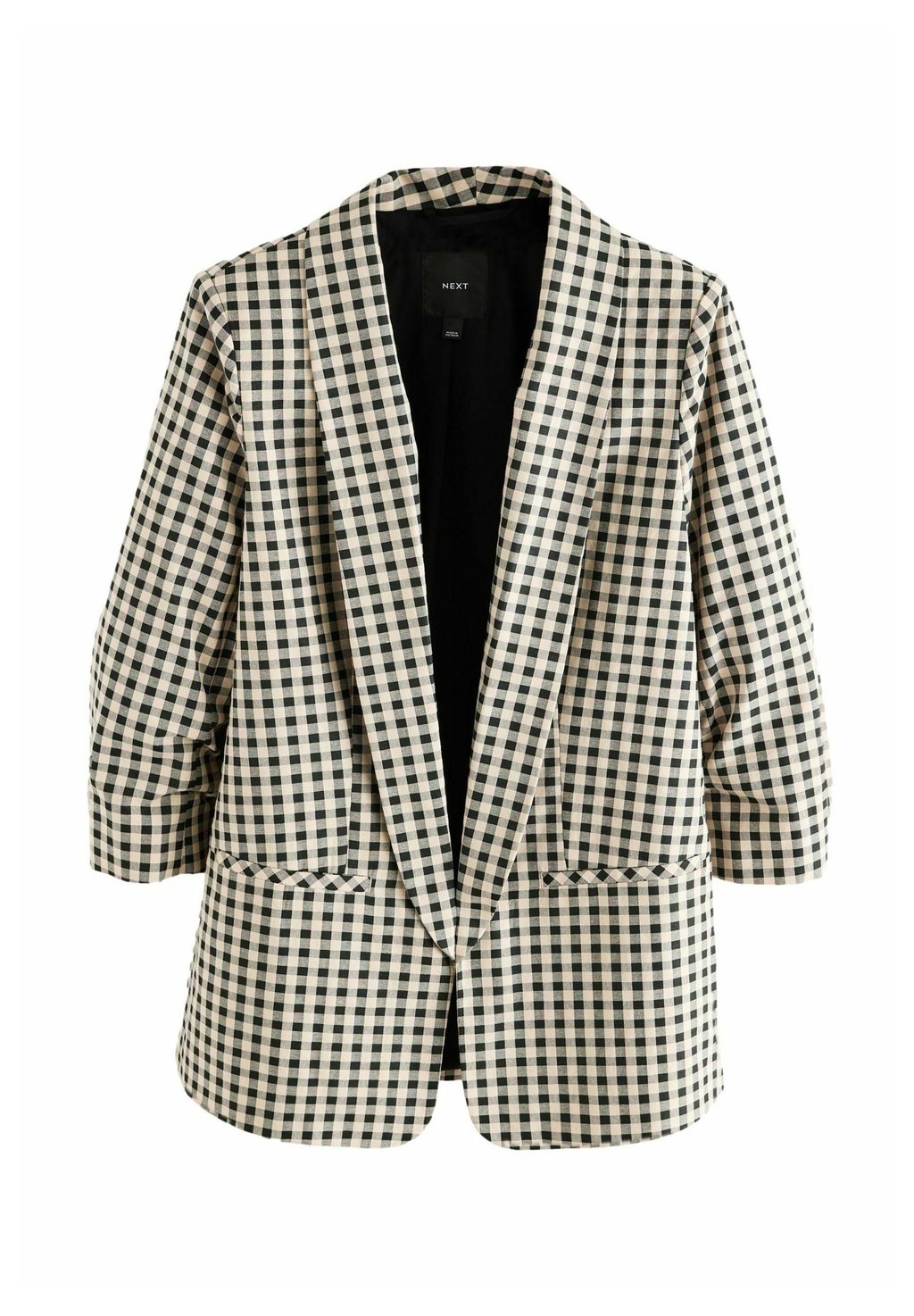 

Короткое пальто GINGHAM RELAXED RUCHED SLEEVE Next, черный