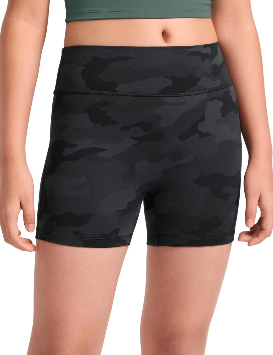 Велосипедки для девочек Butterluxe без переднего шва CRZ YOGA, Dark Grey Camouflage 2