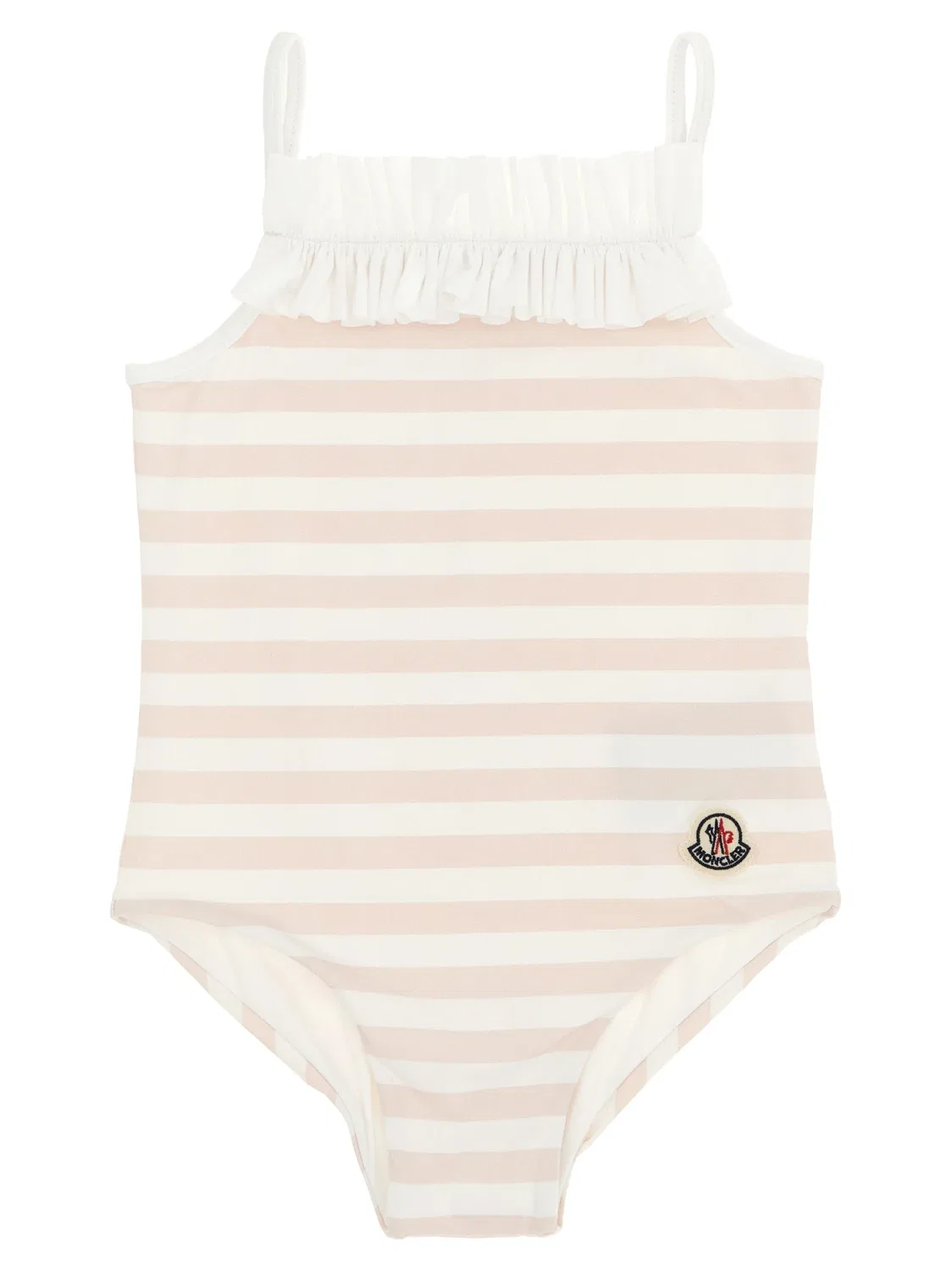 Полосатый слитный купальник Moncler Enfant, розовый