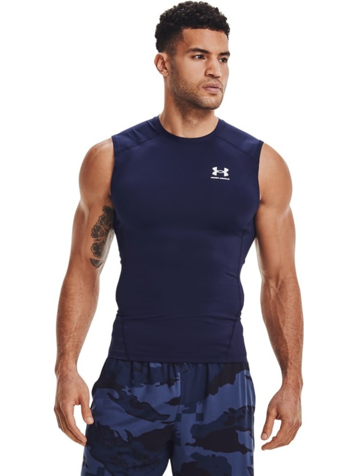 

Футболка HeatGear Armor Sleeveless Shirt синего цвета Under Armour