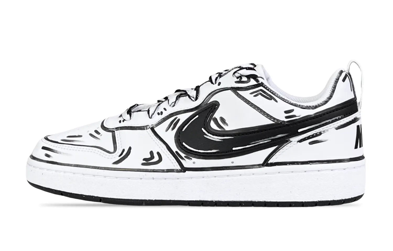 

Кроссовки Nike Court Borough Skateboarding Shoes Women's Low-top White/black, черный