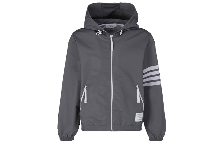 

Куртка с капюшоном и застежкой-молнийй Ripstop Mesh 4 Bar THOM BROWNE, серый