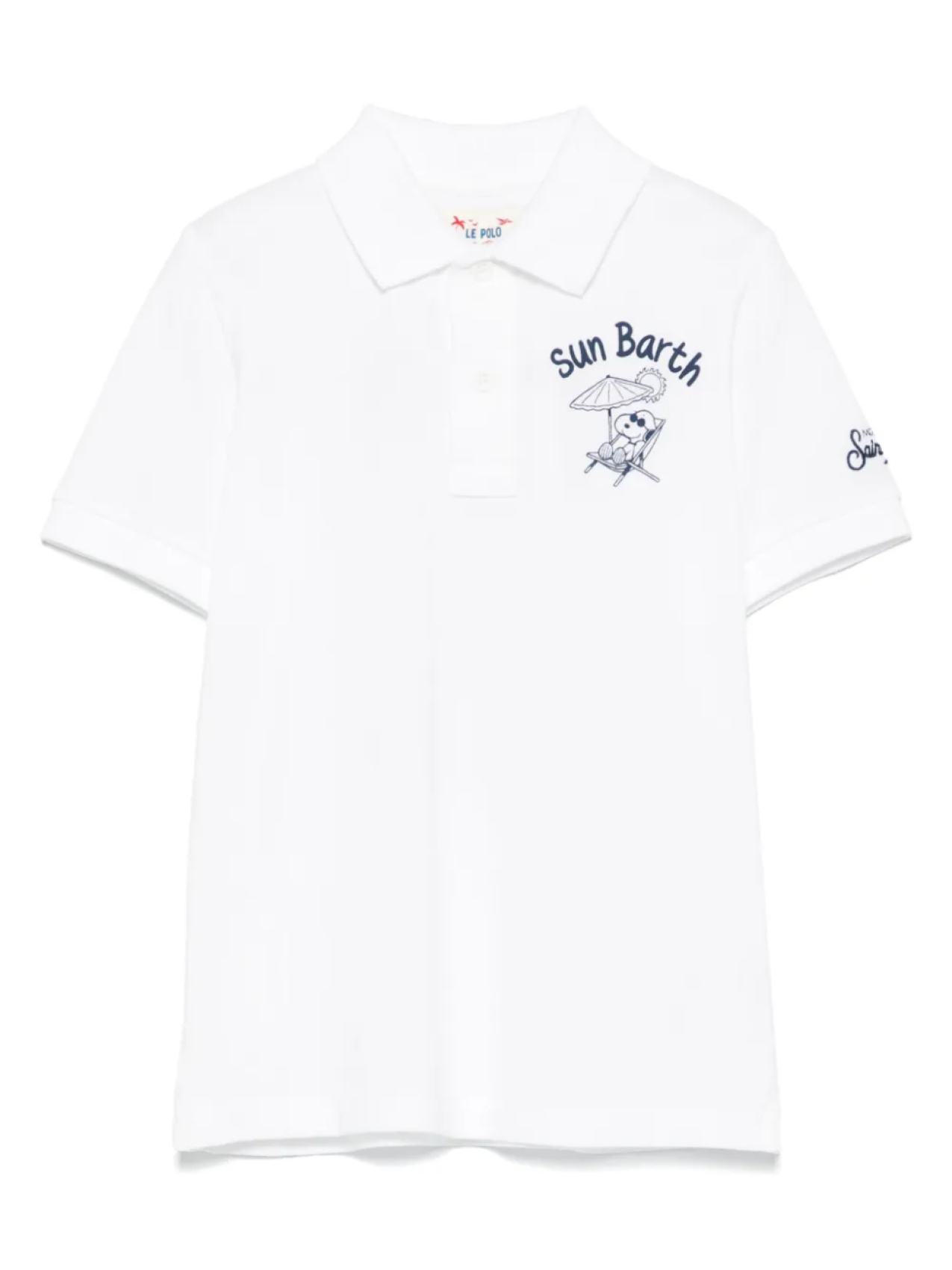 

MC2 Saint Barth Kids рубашка поло с графическим принтом, белый